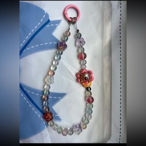 Colorful Beaded Capybara Flower Keychain